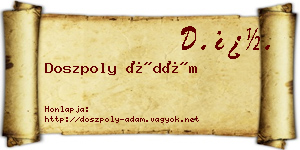 Doszpoly Ádám névjegykártya