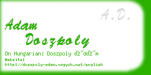 adam doszpoly business card